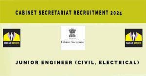 Cabinet Secretariat Recruitment 2024|Sarkari Naukri 03 Junior Engineer Vacancies