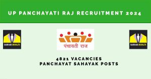 UP Panchayati Raj Recruitment 2024, 4821 Panchayat Sahayak Posts | Sarkari Naukri Application Form