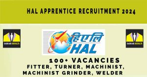 HAL Apprentice Recruitment 2024| Sarkari Naukri Notification, 100+ Vacancies