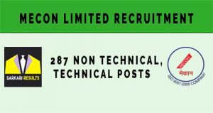 MECON Limited Recruitment 2024 | Sarkari Naukri : 287 Technical, Non Technical Posts